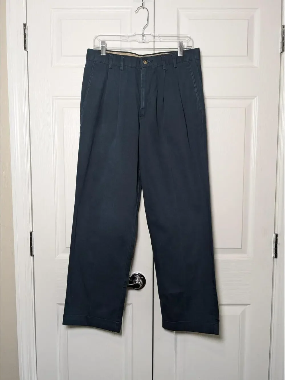 Dockers Khakis Men’s Cotton Chinos, Blue, W32 L30, Relaxed Fit, Vintage 1990's